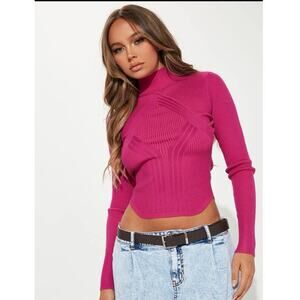 Almost Famous City View Mock Neck Sweater Orchid Womens size large